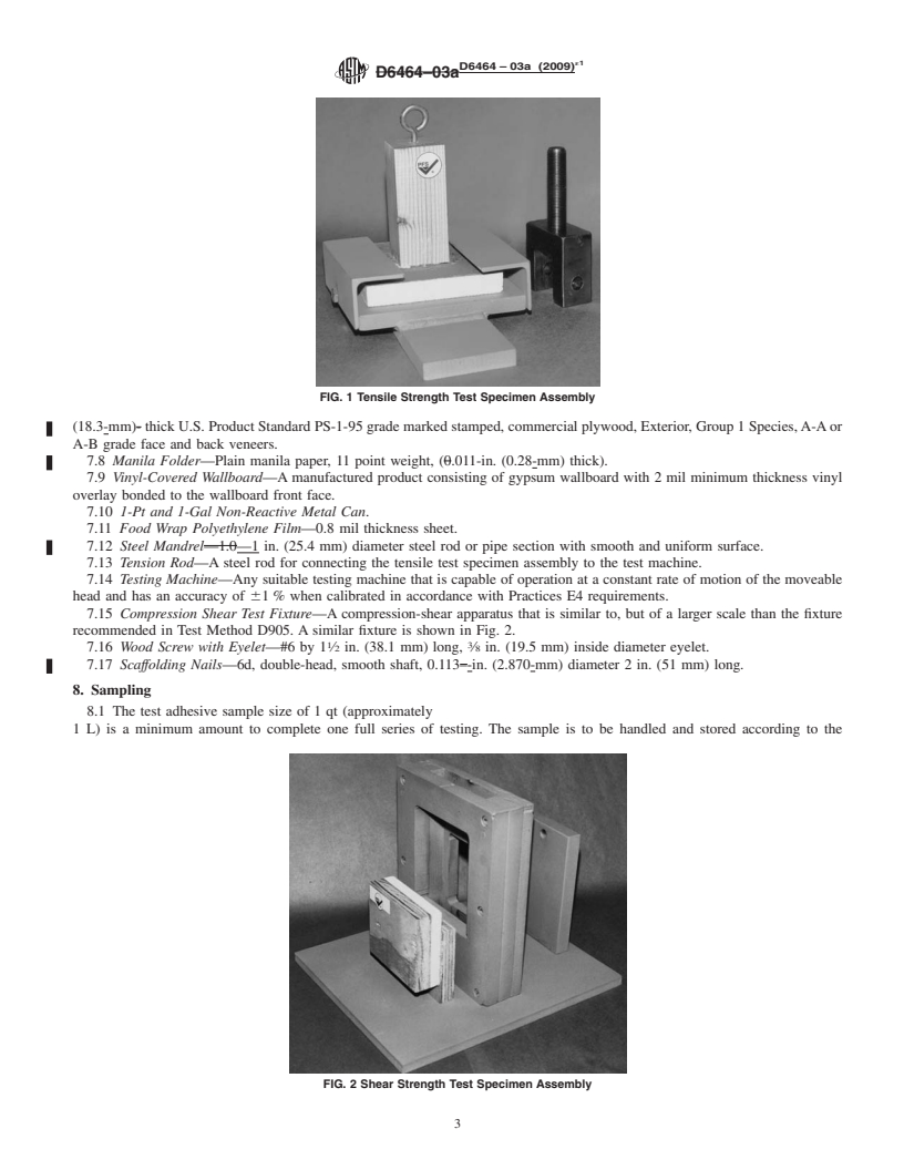 REDLINE ASTM D6464-03a(2009)e1 - Standard Specification for Expandable Foam Adhesives for Fastening Gypsum Wallboard to Wood Framing