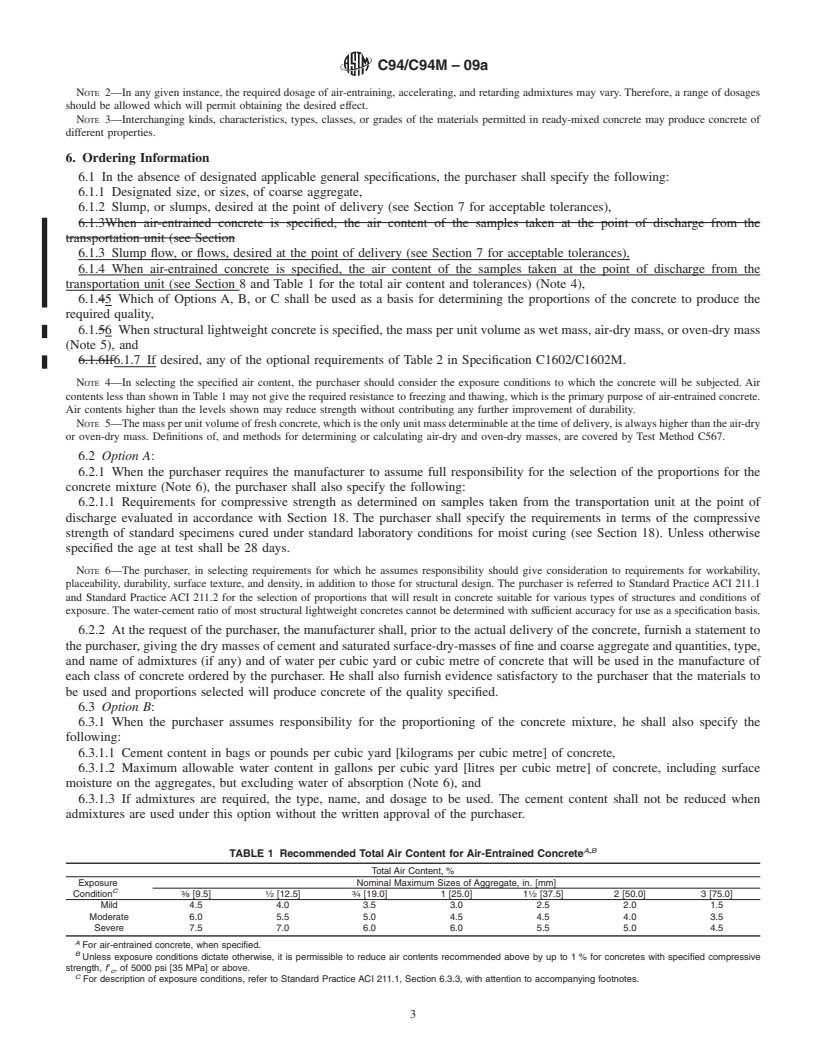 REDLINE ASTM C94/C94M-09a - Standard Specification for Ready-Mixed Concrete