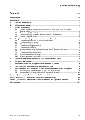 ISO/FDIS 21998:Version 13-okt-2020 - Services d'interprétation -- Interprétation dans le domaine de la santé -- Exigences et recommandations