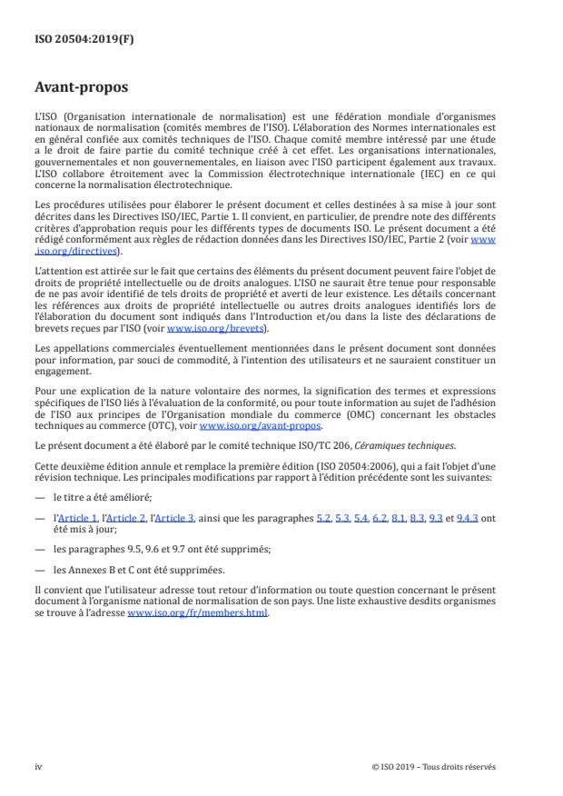 ISO 20504:2019 ISO 20504:2019 - Céramiques techniques -- Propriétés mécaniques des composites a matrice céramiques a température ambiante -- Méthode de détermination des propriétés en compression - Page 4 preview