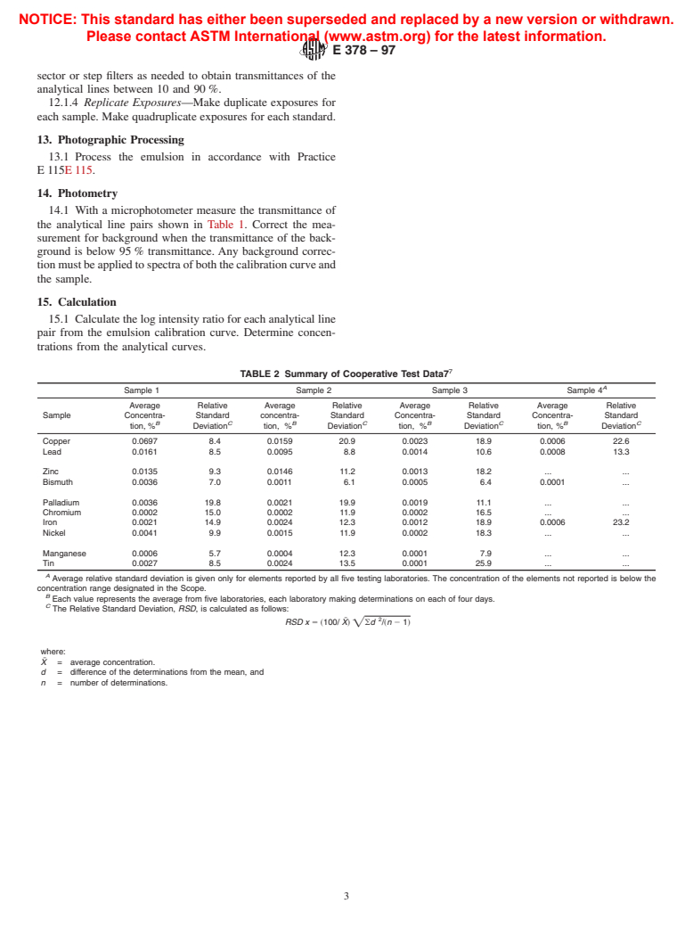 ASTM E378-97 - Standard Test Method for Spectrographic Analysis of Silver by the Powder Technique (Withdrawn 2004)