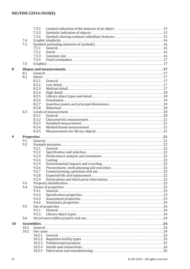 ISO/FDIS 22014 ISO/FDIS 22014 - Library objects for architecture, engineering, construction and use - Page 4 preview