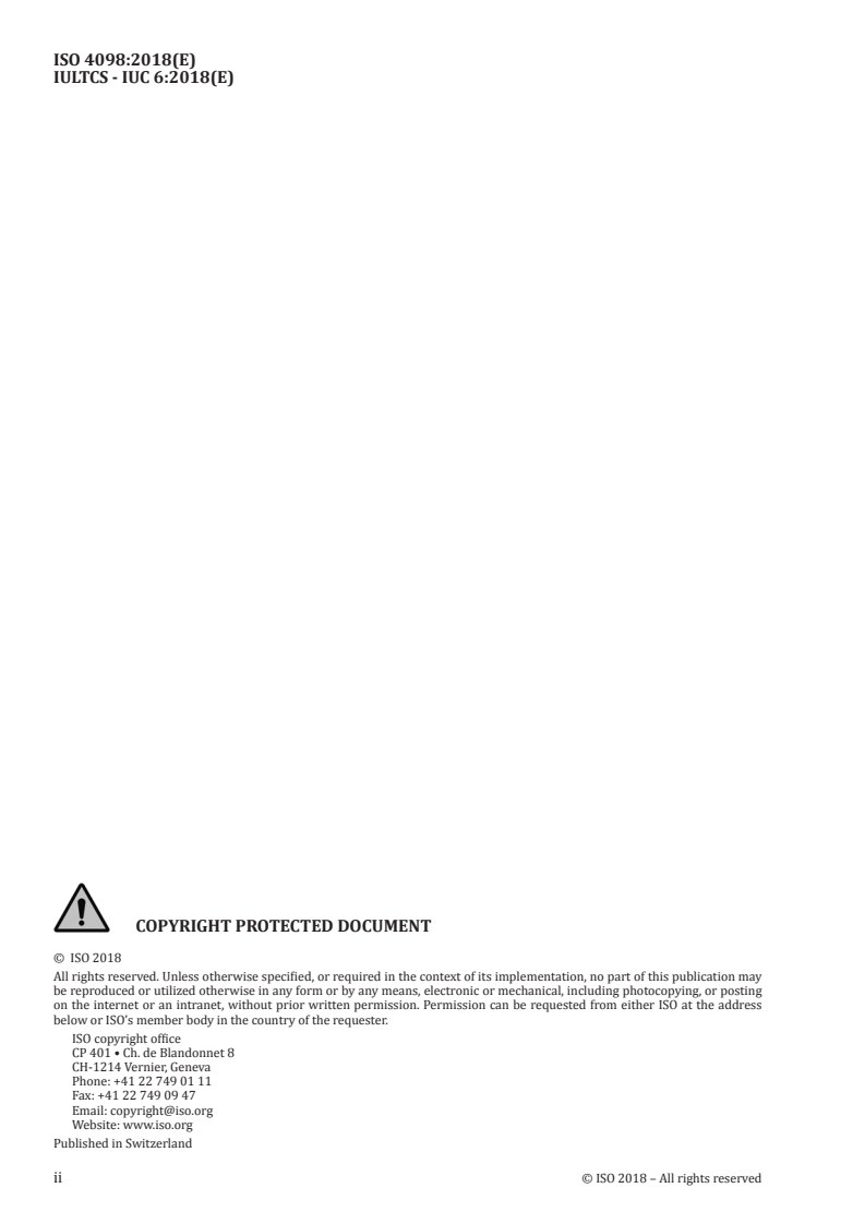 ISO 4098:2018 ISO 4098:2018 - Leather — Chemical tests — Determination of water-soluble matter, water-soluble inorganic matter and water-soluble organic matter
Released:2/22/2018 - Page 2 preview