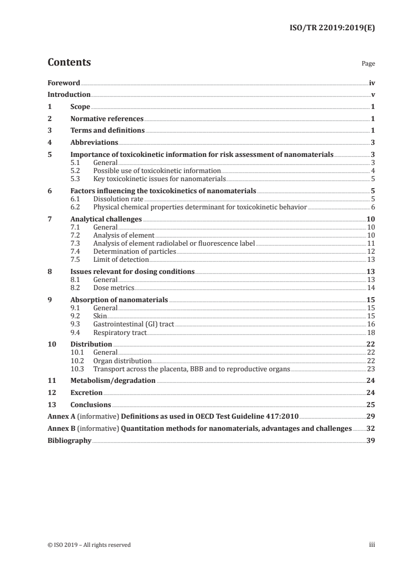 ISO/TR 22019:2019 - Nanotechnologies — Considerations for performing toxicokinetic studies with nanomaterials
Released:5/22/2019