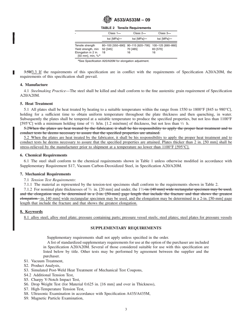 REDLINE ASTM A533/A533M-09 - Standard Specification for Pressure Vessel Plates, Alloy Steel, Quenched and Tempered, Manganese-Molybdenum and Manganese-Molybdenum-Nickel