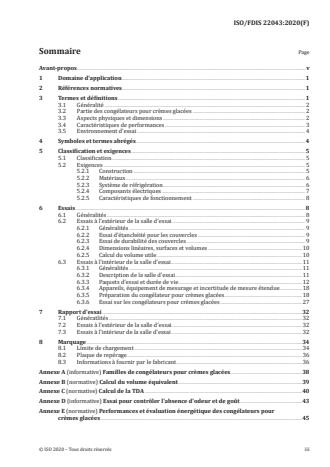 ISO/FDIS 22043:Version 05-sep-2020 - Congélateurs pour cremes glacées -- Classification, exigences et conditions d'essai