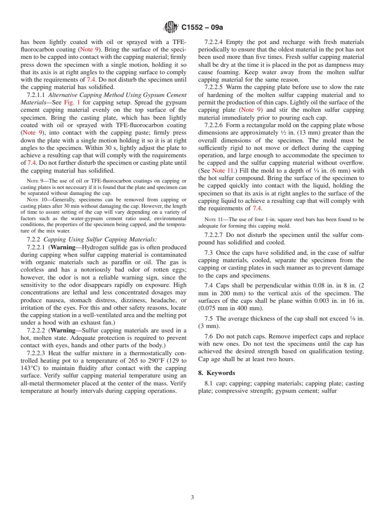 ASTM C1552-09a - Standard Practice for Capping Concrete Masonry Units, Related Units and Masonry Prisms for Compression Testing