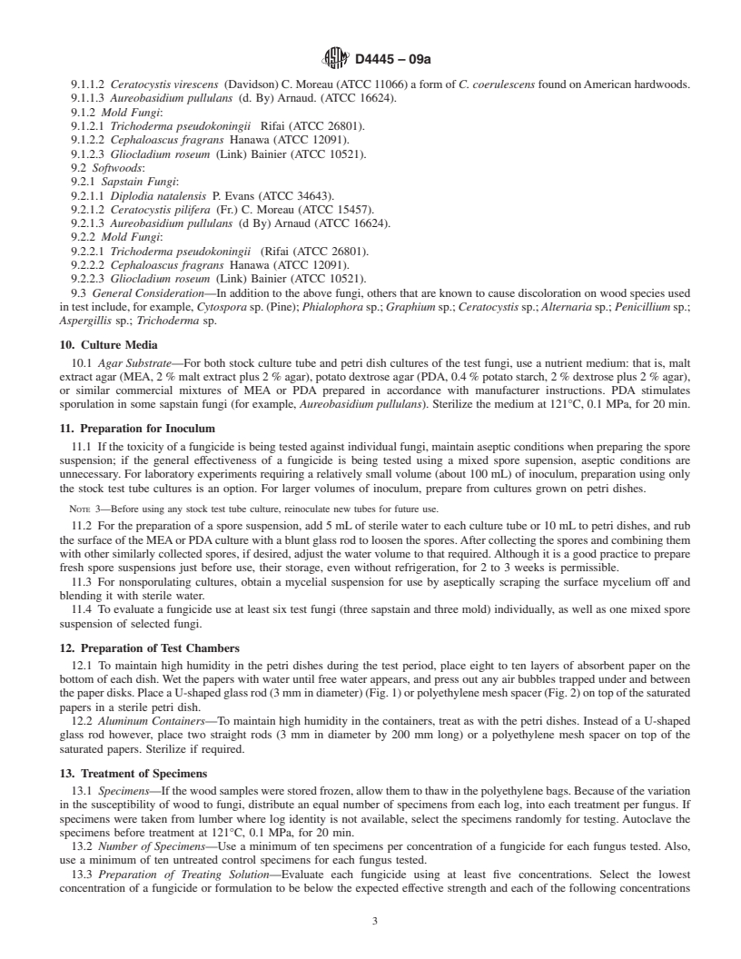 REDLINE ASTM D4445-09a - Standard Test Method for Fungicides for Controlling Sapstain and Mold on Unseasoned Lumber (Laboratory Method)