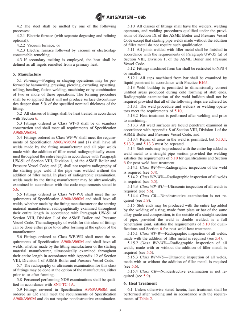 ASTM A815/A815M-09b - Standard Specification for  Wrought Ferritic, Ferritic/Austenitic, and Martensitic Stainless Steel Piping Fittings