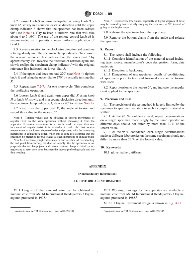 ASTM D2821-09 - Standard Test Method for Measuring the Relative Stiffness of Leather by Means of a Torsional Wire Apparatus