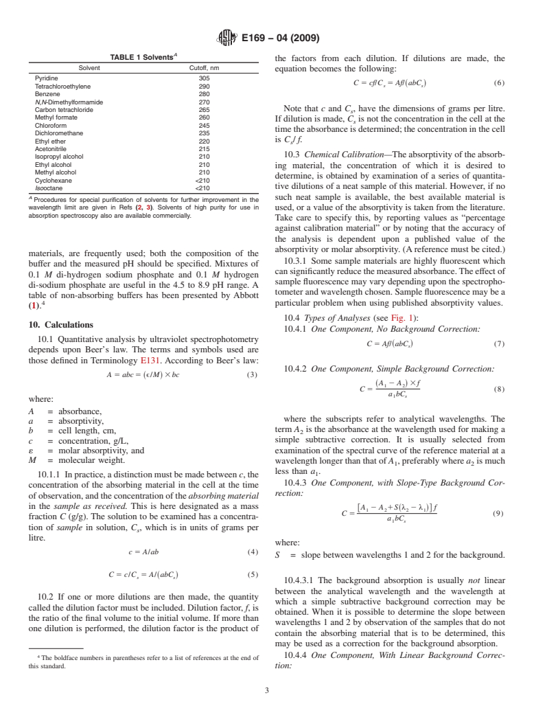 ASTM E169-04(2009) - Standard Practices for General Techniques of Ultraviolet-Visible Quantitative Analysis