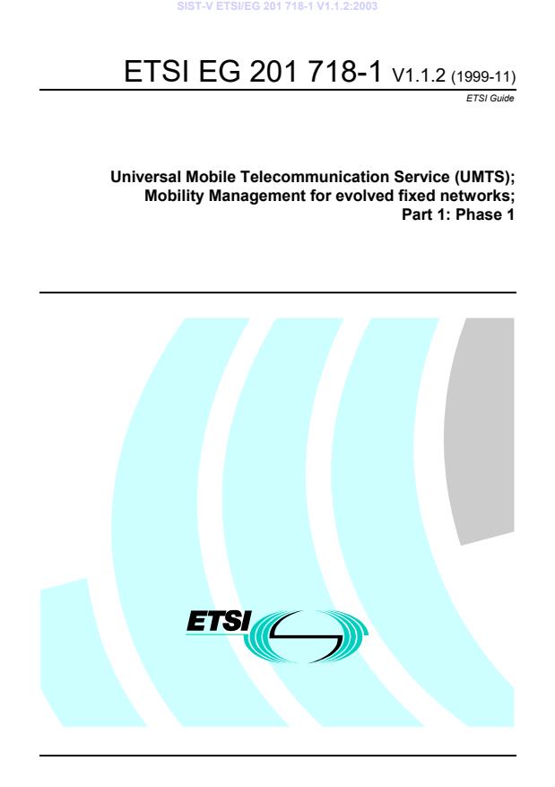 V ETSI/EG 201 718-1 V1.1.2:2003