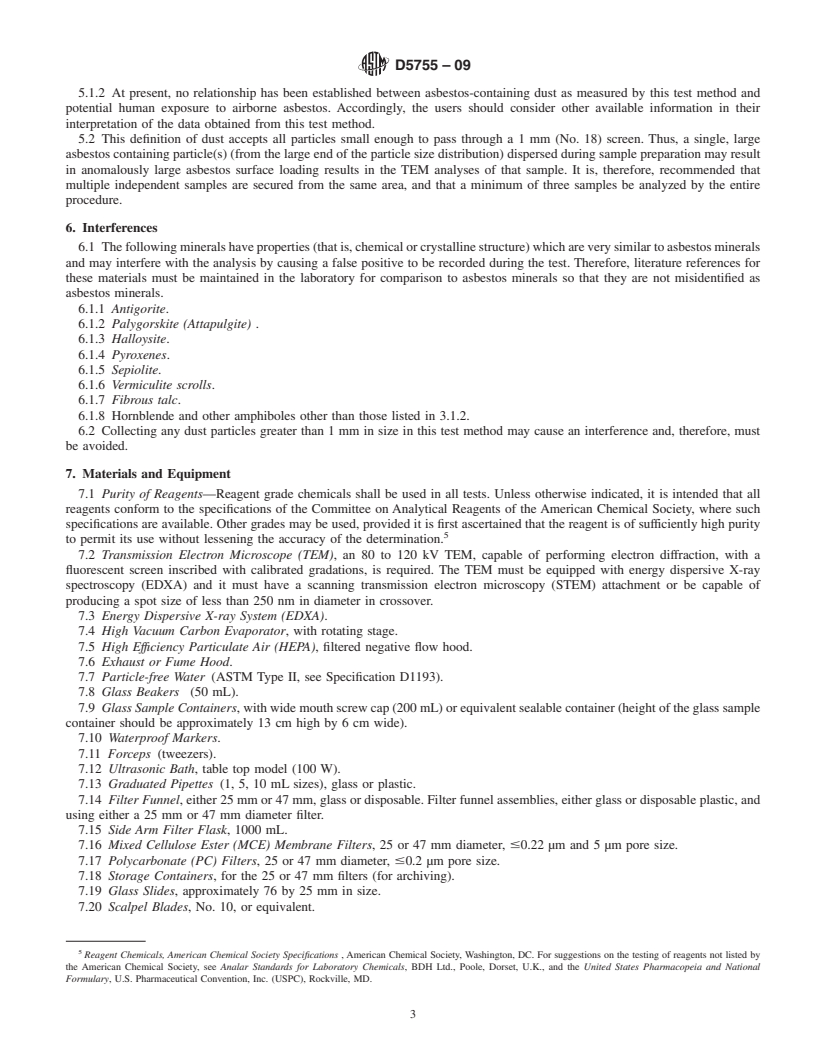 REDLINE ASTM D5755-09 - Standard Test Method for Microvacuum Sampling and Indirect Analysis of Dust by Transmission Electron Microscopy for Asbestos Structure Number Surface Loading