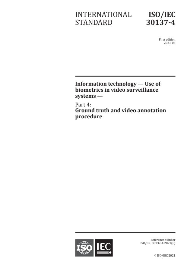 ISO/IEC 30137-4:2021 - Information technology -- Use of biometrics in video surveillance systems