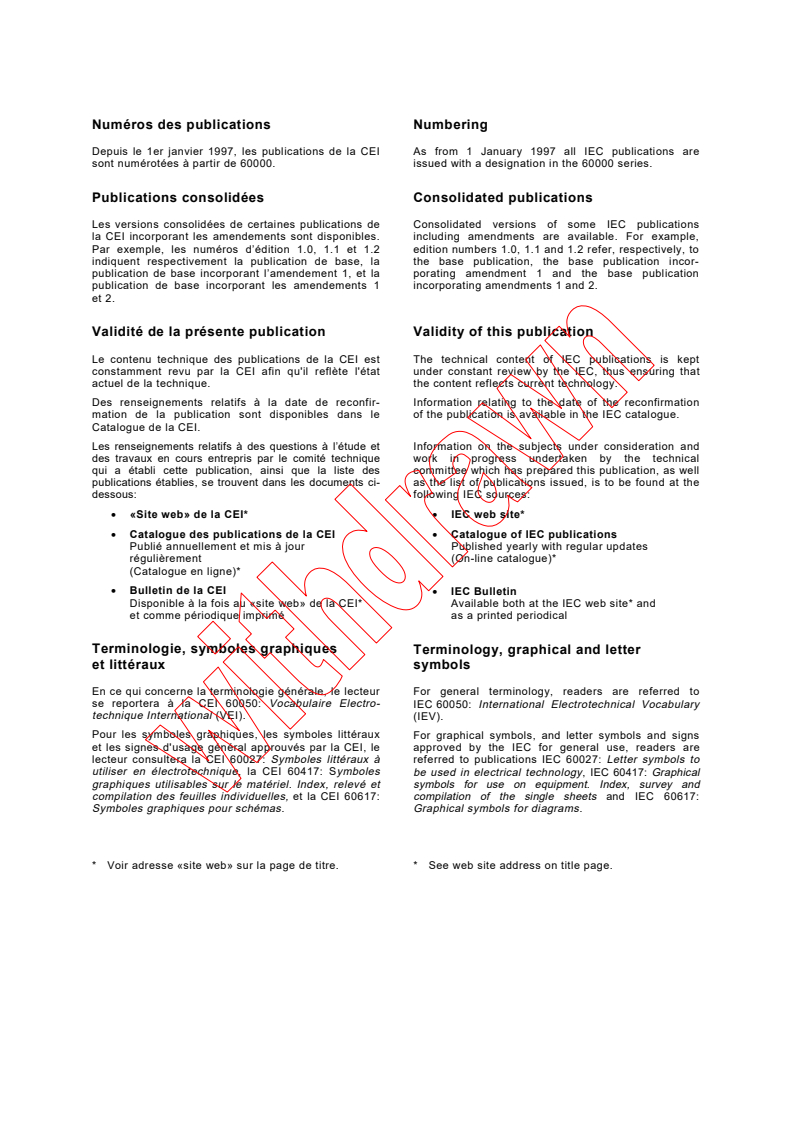 IEC 61156-2:1995 IEC 61156-2:1995+AMD1:1999 CSV - Multicore and symmetrical pair/quad cables for digital communications - Part 2: Horizontal floor wiring - Sectional specification
Released:4/28/2000
Isbn:2831851564 - Page 2 preview