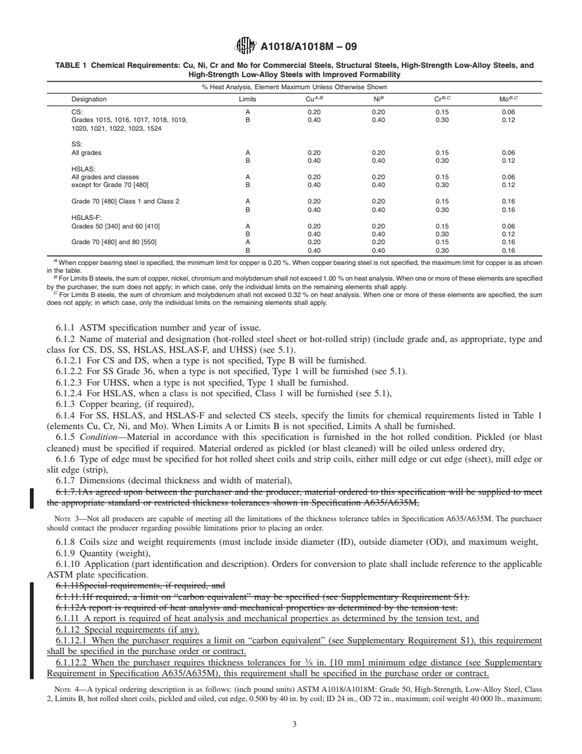 REDLINE ASTM A1018/A1018M-09 - Standard Specification for Steel, Sheet and Strip, Heavy-Thickness Coils, Hot-Rolled, Carbon, Commercial, Drawing, Structural, High-Strength Low-Alloy, High-Strength Low-Alloy with Improved Formability, and Ultra-High Strength