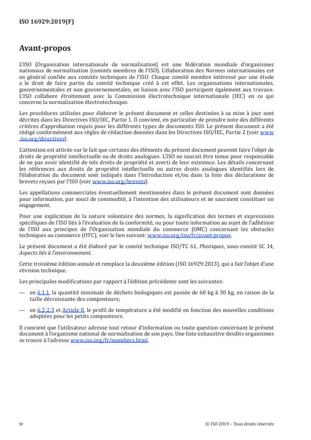 ISO 16929:2019 ISO 16929:2019 - Plastiques -- Détermination du degré de désintégration des matériaux plastiques dans des conditions de compostage définies lors d'un essai a échelle pilote - Page 4 preview
