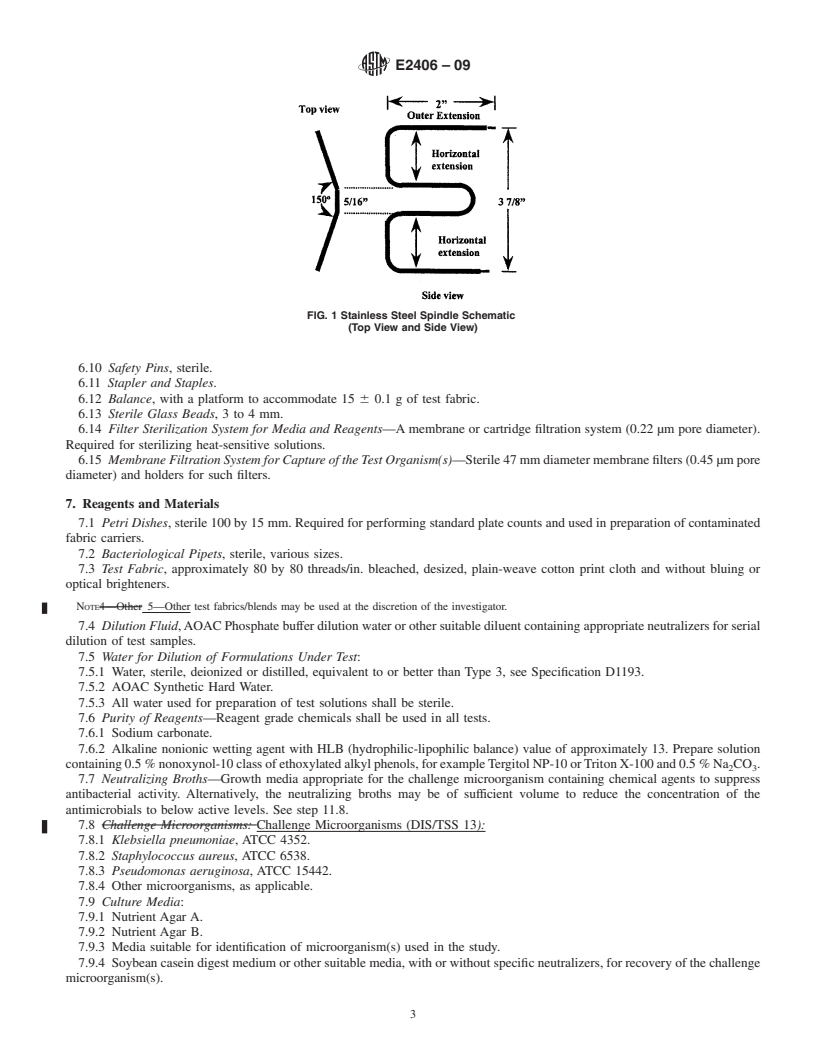 REDLINE ASTM E2406-09 - Standard Test Method for Evaluation of Laundry Sanitizers and Disinfectants for Use in High Efficiency Washing Operations