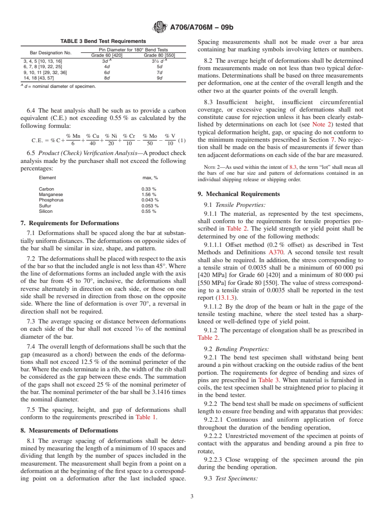 ASTM A706/A706M-09b - Standard Specification for  Low-Alloy Steel Deformed and Plain Bars for Concrete Reinforcement