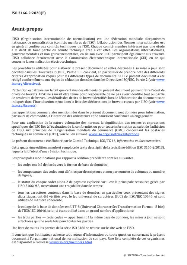 ISO 3166-2:2020 ISO 3166-2:2020 - Codes pour la représentation des noms de pays et de leurs subdivisions - Page 4 preview