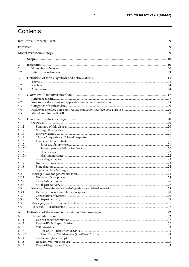 ETSI TS 102 657 V2.4.1 (2024-07) - Lawful Interception (LI); Retained data handling; Handover interface for the request and delivery of retained data