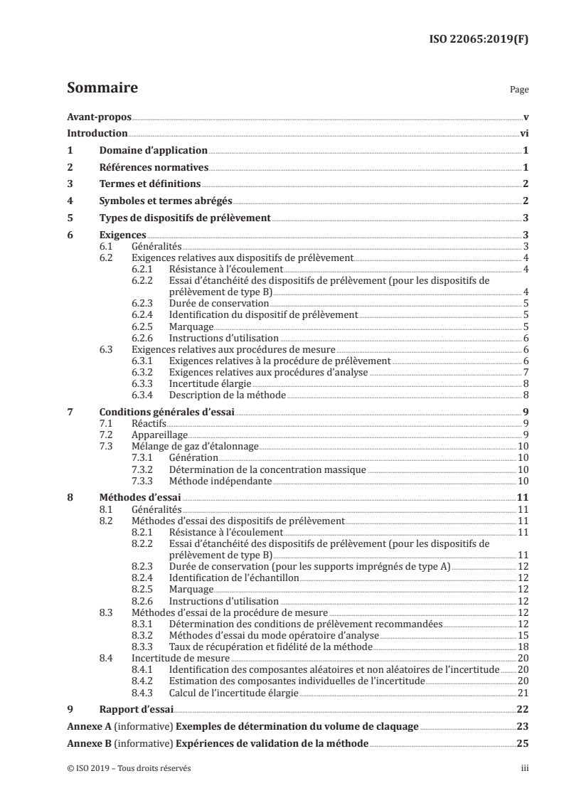 ISO 22065:2019 - Air des lieux de travail — Gaz et vapeurs — Exigences pour l'évaluation des procédures de mesure à l'aide de dispositifs de prélèvement par pompage
Released:5/31/2019