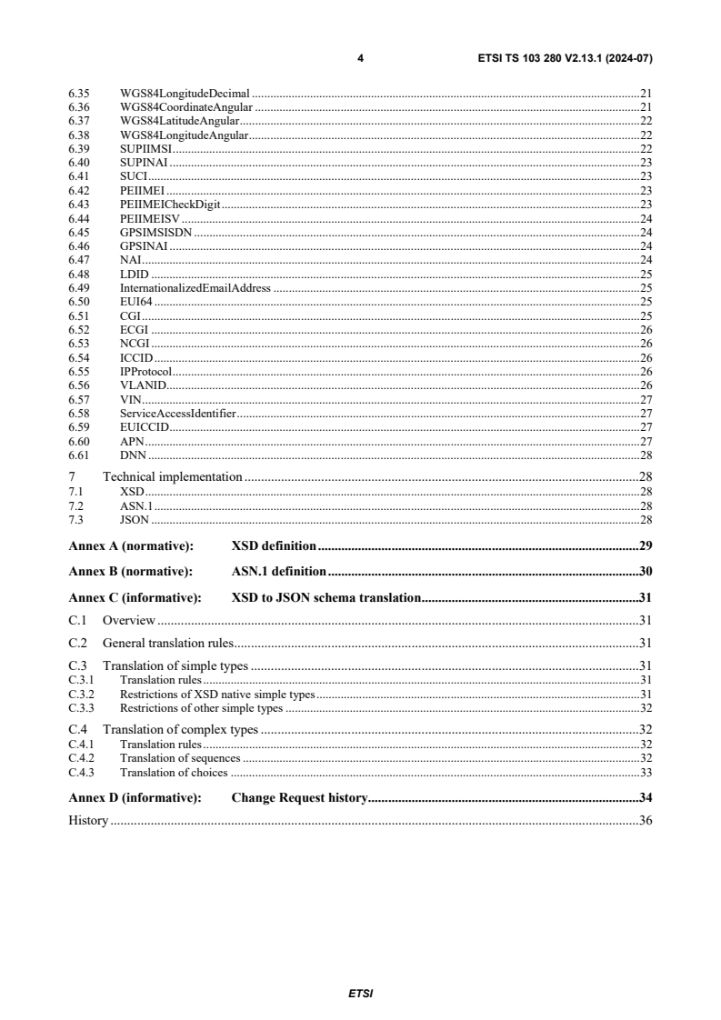 SIST-TS ETSI/TS 103 280 V2.13.1:2024 ETSI TS 103 280 V2.13.1 (2024-07) - Lawful Interception (LI); Dictionary for common parameters - Page 4 preview
