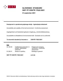 SIST-TP CEN/TR 17622:2021 - BARVE - Page 1 preview