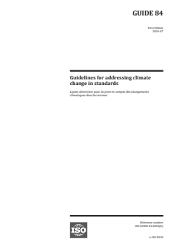 ISO Guide 84:2020 - Guidelines for addressing climate change in standards
Released:7/10/2020 - Page 1 preview