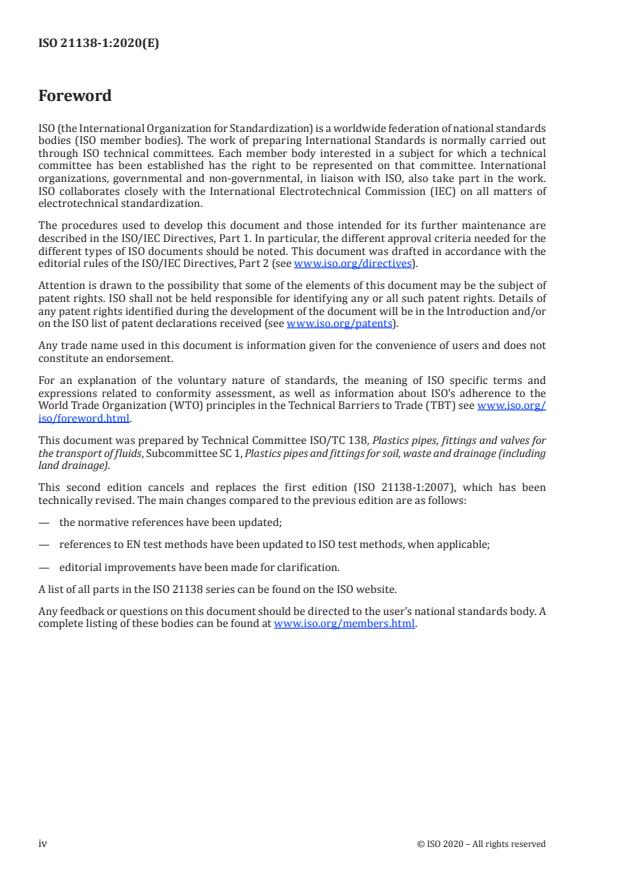 ISO 21138-1:2020 ISO 21138-1:2020 - Plastics piping systems for non-pressure underground drainage and sewerage -- Structured-wall piping systems of unplasticized poly(vinyl chloride) (PVC-U), polypropylene (PP) and polyethylene (PE) - Page 4 preview