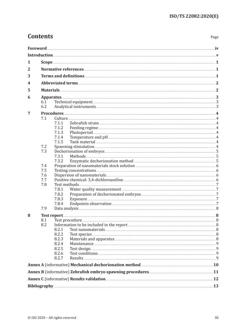 ISO/TS 22082:2020 - Nanotechnologies — Assessment of nanomaterial toxicity using dechorionated zebrafish embryo
Released:5/6/2020