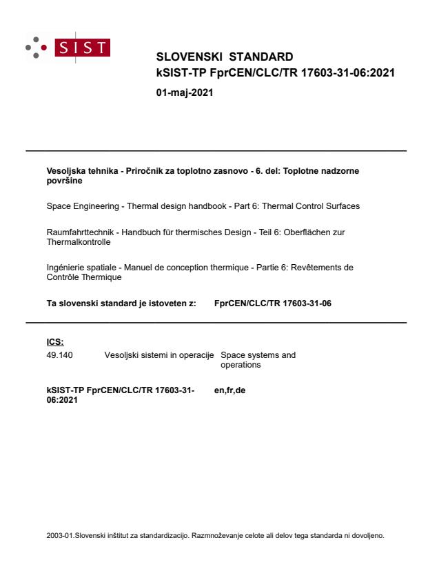 kTP FprCEN/CLC/TR 17603-31-06:2021