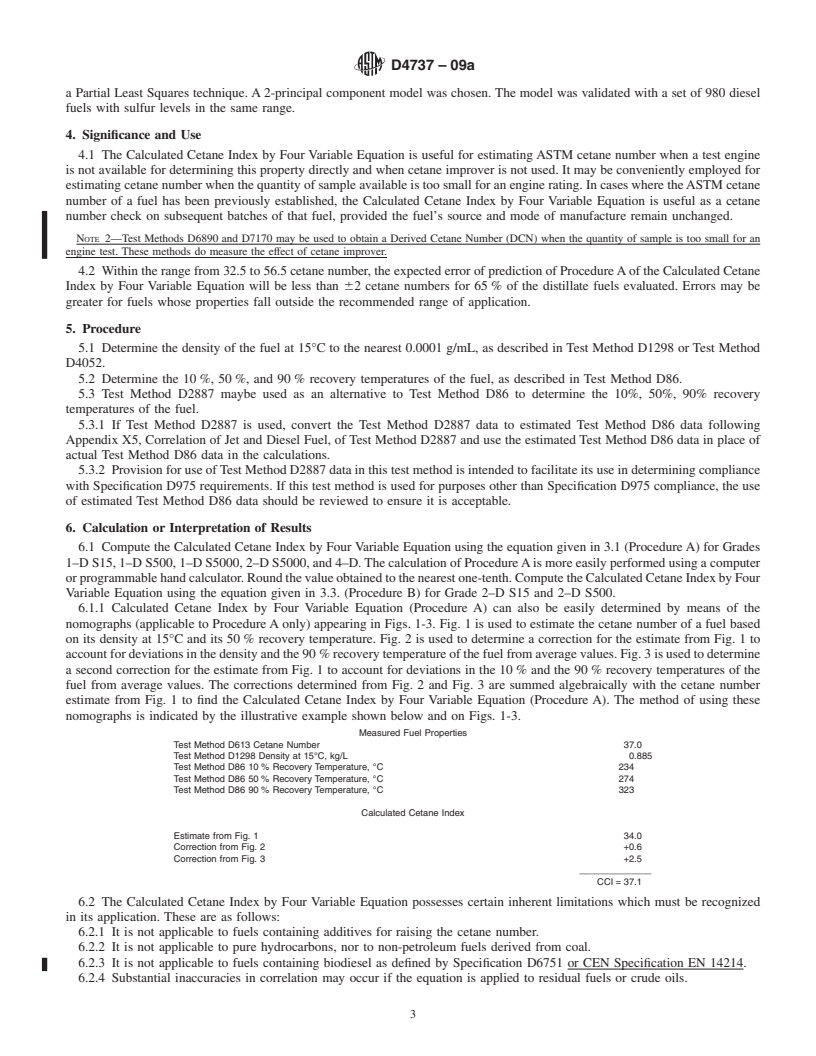 REDLINE ASTM D4737-09a - Standard Test Method for Calculated Cetane Index by Four Variable Equation