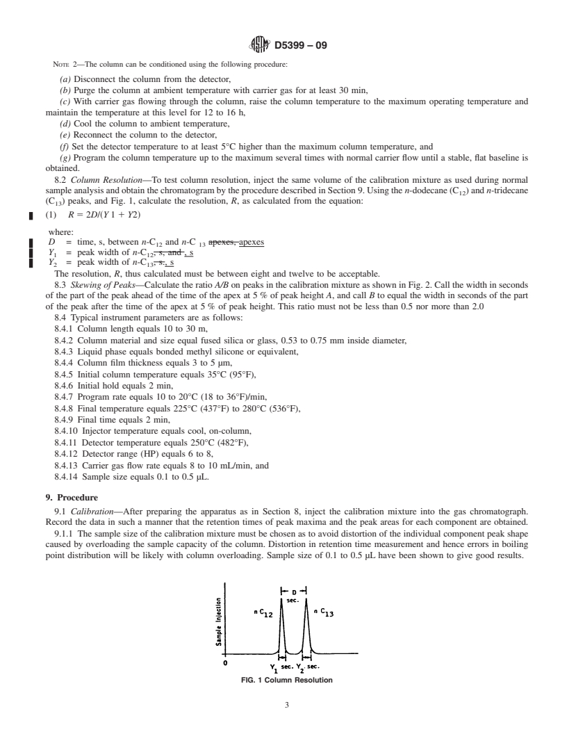 REDLINE ASTM D5399-09 - Standard Test Method for Boiling Point Distribution of Hydrocarbon Solvents by Gas Chromatography