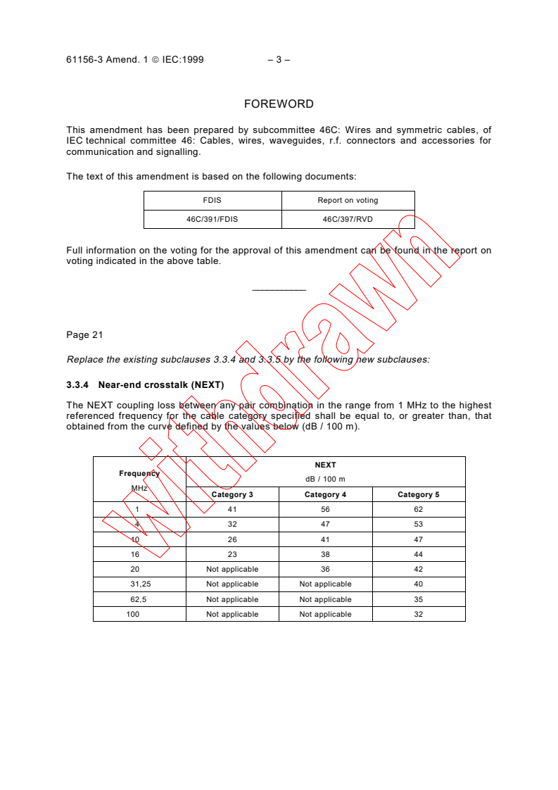 IEC 61156-3:1995/AMD1:1999 - Amendment 1 - Multicore and symmetrical pair/quad cables for digital communications - Part 3: Work area wiring - Sectional specification
Released:12/22/1999
Isbn:283185086X