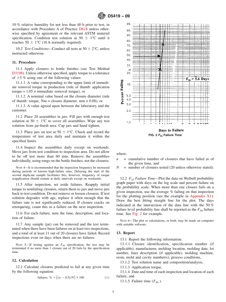 ASTM D5419-09 - Standard Test Method for Environmental Stress Crack Resistance (ESCR) of Threaded Plastic Closures