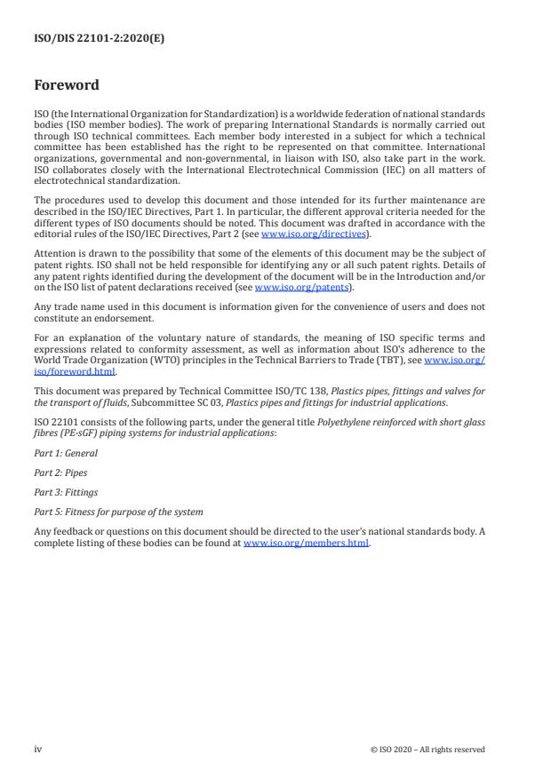 ISO/PAS 22101-2:2022 ISO/DPAS 22101-2.4 - Polyethylene reinforced with short glass fibres (PE-sGF) piping systems for industrial applications - Page 4 preview