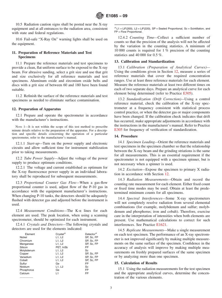 ASTM E1085-09 - Standard Test Method for  Analysis of Low-Alloy Steels by X-Ray Fluorescence Spectrometry