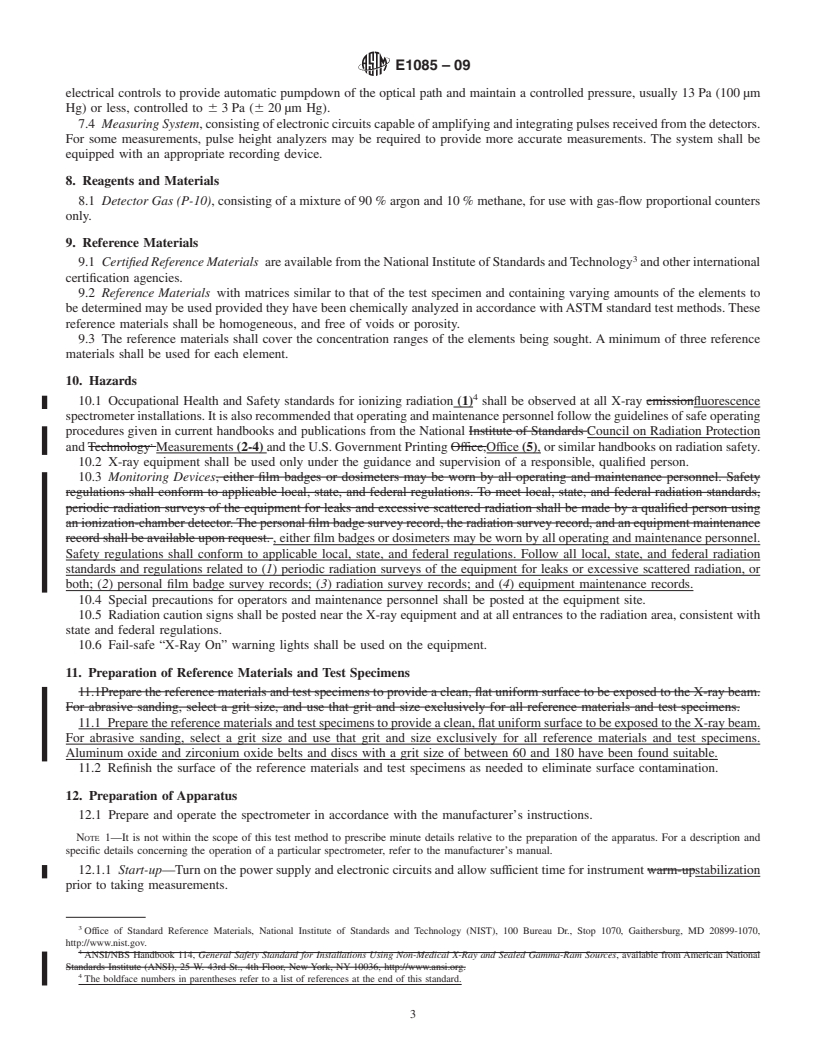 REDLINE ASTM E1085-09 - Standard Test Method for  Analysis of Low-Alloy Steels by X-Ray Fluorescence Spectrometry