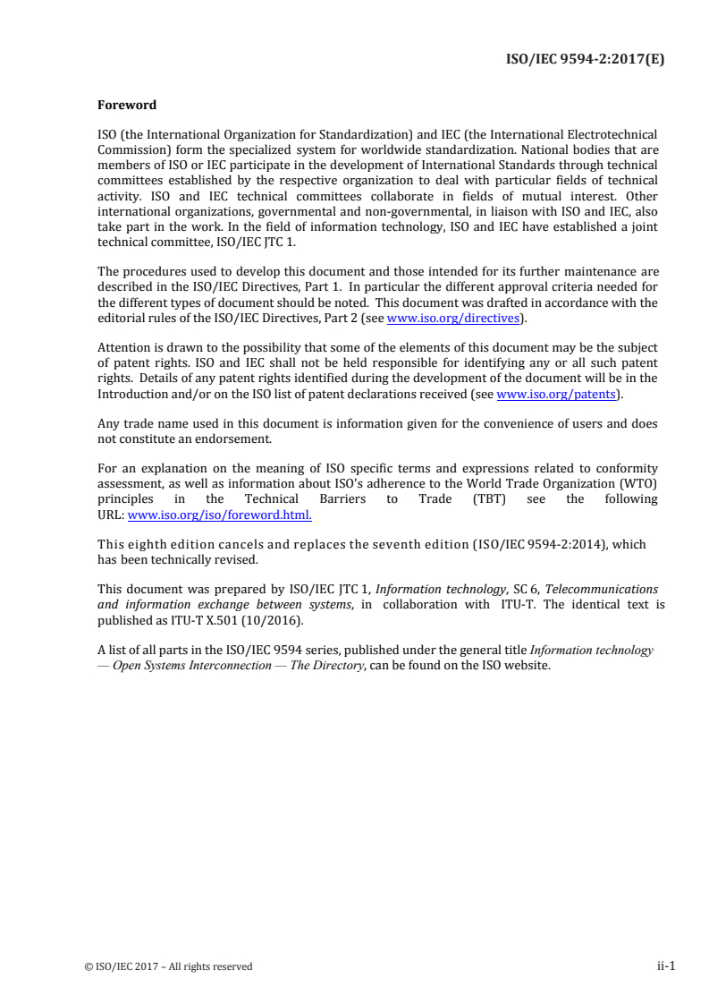 ISO/IEC 9594-2:2017 - Information technology — Open Systems Interconnection — The Directory — Part 2: Models
Released:5/5/2017