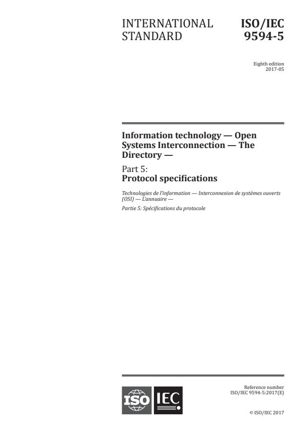 ISO/IEC 9594-5:2017 - Information technology -- Open Systems Interconnection -- The Directory