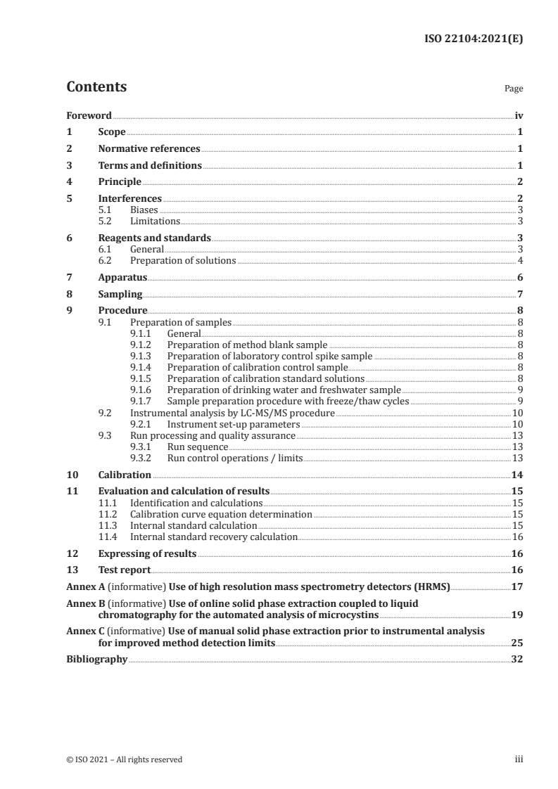 ISO 22104:2021 - Water quality — Determination of microcystins — Method using liquid chromatography and tandem mass spectrometry (LC-MS/MS)
Released:7/1/2021