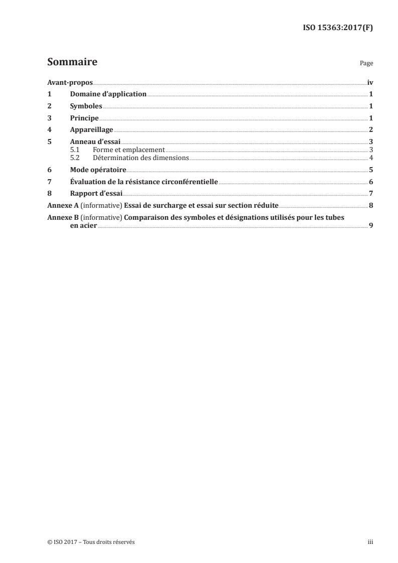 ISO 15363:2017 ISO 15363:2017 - Matériaux métalliques — Essai d'expansion hydraulique sur anneau tubulaire
Released:7/12/2017 - Page 3 preview