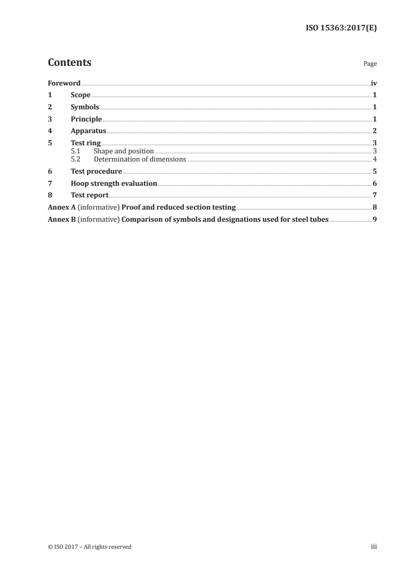 ISO 15363:2017 ISO 15363:2017 - Metallic materials — Tube ring hydraulic pressure test
Released:7/12/2017 - Page 3 preview