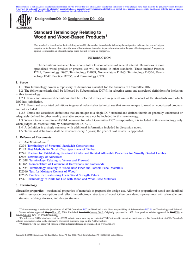 REDLINE ASTM D9-09a - Standard Terminology Relating to Wood and Wood-Based Products