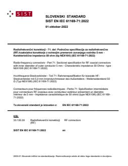 SIST EN IEC 61169-71:2022 SIST EN IEC 61169-71:2022 - Page 1 preview