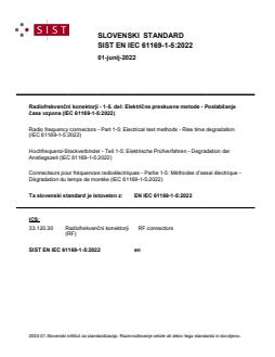 EN IEC 61169-1-5:2022 EN IEC 61169-1-5:2022 - BARVE - Page 1 preview