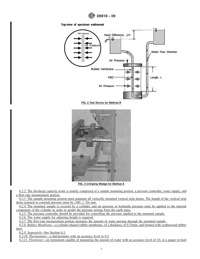 REDLINE ASTM D6918-09 - Standard Test Method for Testing Vertical Strip Drains in the Crimped Condition