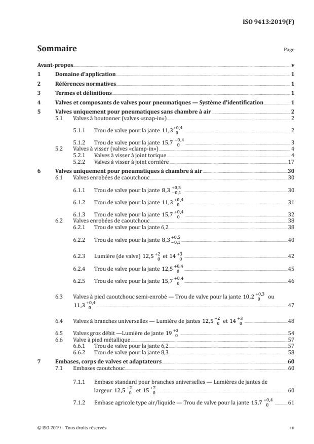 ISO 9413:2019 - Valves pour pneumatiques -- Dimensions et désignation