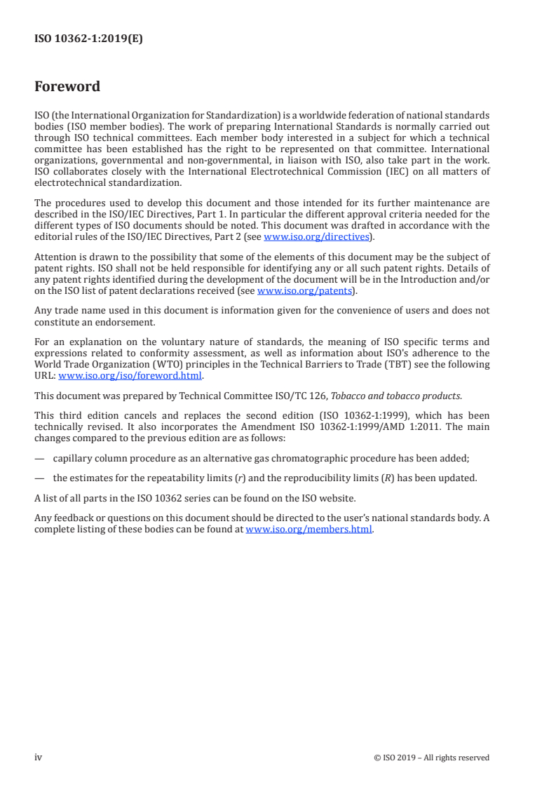 ISO 10362-1:2019 ISO 10362-1:2019 - Cigarettes — Determination of water in total particulate matter from the mainstream smoke — Part 1: Gas-chromatographic method
Released:7/19/2019 - Page 4 preview